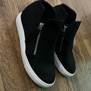 Steve Madden Womens Click black Wedge Sneaker Shoes Size 7M